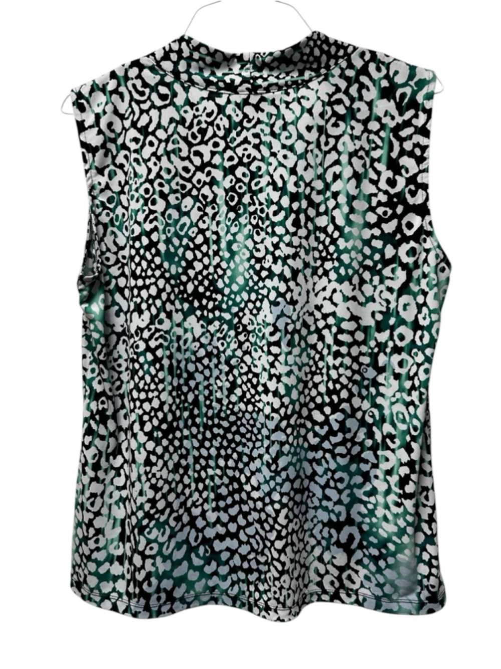 Dana Buchman Chic Sleeveless Career Blouse Womens XL Green & Black Animal Print - Picture 5 of 13